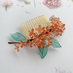 金木犀のヘアコーム　オレンジ色