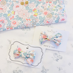 ベッツィネオンX♡リボンヘアクリップ♡輸入リバティ生地使用♡ご希望のクリップ種類を備考欄よりお知らせ下さい