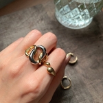 silver and gold mix ring