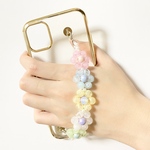 5色 の 大きな お花 が 可愛い ♡ キーリングハンガー スマホチェーン ❁