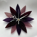【受注製作】ガラスの花びら時計 ピンク