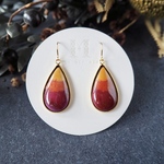 【再販売】14kgf グラデーションdropピアス ～Red～