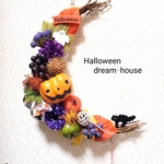 三日月🌜️　ハロウィン🎃リース　玄関リース