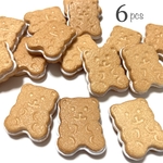 くまさんビスケット ◆ カボション 貼り付け用 ベア お菓子 デコパーツ スイーツ クッキー サンド くま クリームサンド くまビス キャンディーバッグ