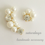送料無料！cottonpearlWhiteイヤーカフ