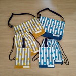 【ema0221さま専用】 しましま&水玉  ご入園セット　ブルー＆からし
