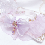 ラスト♡ケープ首輪✨ラプンツェルモデル♡プリンセスパールリボン♡大粒ジルコニアチャーム♡