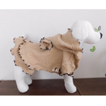 犬服  ニットフリルワンピース♪（キャメル）