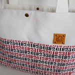 ナンバリング☆たっぷりトートバッグ☆帆布＆本革タグ