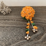 金木犀の髪飾り　つまみ細工