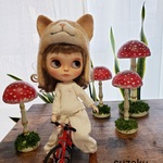 ＊blythe outfit ブライス アウトフィット＊肉球の刺繍のスウェット上下＊