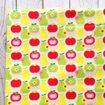 50×50★レトロな洋ナシ・りんごの生地