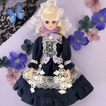 D-42【送料無料】【ジェニー サイズ ドール服】ハロウィンドレス・紺