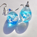 雲レジン☆清々しい青空☆空たまご②☆ピアス