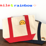 SALE！！smile&rainbowワッペン ランチ トート バッグ  