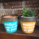 リメ鉢2個 MARCHE  ブルー＆イエロー