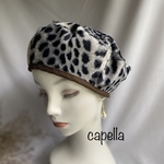🌟capella🌟 《再販》フェイクファーベレー帽　レオパード　ワインレッドの裏地がステキ♡