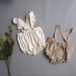 【オーダー品】男の子も女の子も可愛い♡ナチュラルカラー＆アースカラーのサスペンダーかぼちゃパンツ