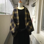 ボレロ　ハリスツィード風チェック　イエローＸブラウン