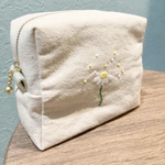 スクエア　ファスナーポーチ　刺繍