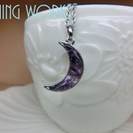 再販５：パープルムーンネックレス　天然石アメシスト