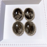 P89 4個　ハンドメイド　ビーズ刺繍　カボション