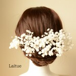 プリザーブド かすみ草の髪飾 結婚式などに