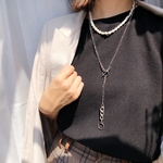 アレンジ自在！シルバーY字ロングネックレス（4）
