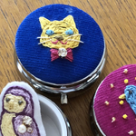 刺繍のアクセサリーケース☆ 猫の刺繍