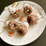 【送料込】チョコレートドーナツとおばけマシュマロのキーリング