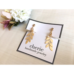 マットゴールドのリーフearring