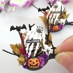  (No.128) ミニチュア ハロウィン  フライパン  オブジェ 白骨付き