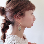 【再販×3】dalmatian jasper×olive green pierce