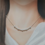 ホワイトパールのミックスネックレス