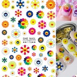 nailsticker　ネイルシール　スマイリーフラワー　カラフル　お花　スマイル　レインボーフラワー