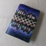 文庫サイズブックカバー　拭き染め＆刻印  牛革