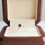 スモーキークォーツとパールのオープンリング＊　天然石／フォークリング／指輪／フリーサイズ