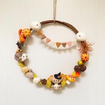 羊毛フェルト⭐︎くまちゃん🧸ハロウィンリース🎃