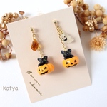 ハロウィンカボチャにゃんこピアスorイヤリング