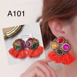 A101…パンプキンカラー　ハロウィン　イヤリング　ピアス