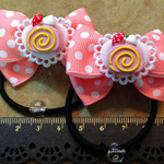 【SALE】キッズヘアゴム　イチゴロールケーキ