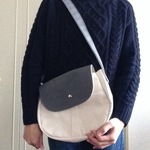 ショルダーＳ　キナリ×グレー　帆布