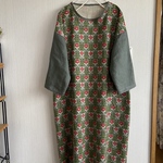 YUWAオーガニックコットンのドロップショルダーワンピース