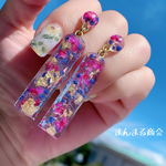 チンシバイかすみ草押し花のピアスネックレスセット