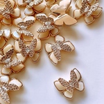 バラ売りOK🦋No.B157、ダブルバタフライ、ゴールド、2個、480円