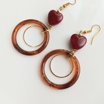 大ぶりハートのべっ甲ピアス/イヤリング