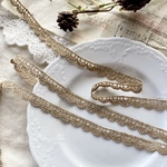 ＊再入荷＊1m 豪華 ロココ調 金糸 刺繍 レース ブレード ゴールド BK210915 ハンドメイド 手芸 素材 材料