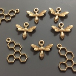 6個 蜂 チャーム 🐝 蜂の巣D セット ハニカム BEE