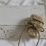 beige×gold wrap ribbon ラップリボン　ポニーフック