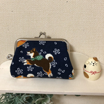 柴犬柄　がま口　コインケース　小物入れ